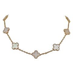 Van Cleef & Arpels Vintage Alhambra 10 Motif Mother of Pearl Necklace