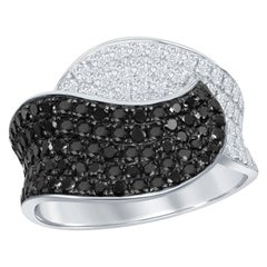 Bracelet en or blanc 18 carats avec diamants noirs fantaisie de 1,17 carat