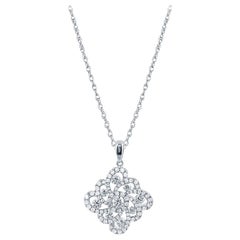 1.10 Carat Round Diamonds Pendant Necklace in 18K White Gold