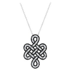 Grandeur 1.31 Carat Fancy Black and White Diamond Pendant Necklace in 18K