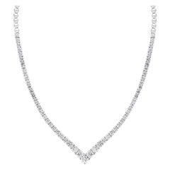 5.05 Carat Round Brilliant Diamond Graduating Necklace in 14K White Gold