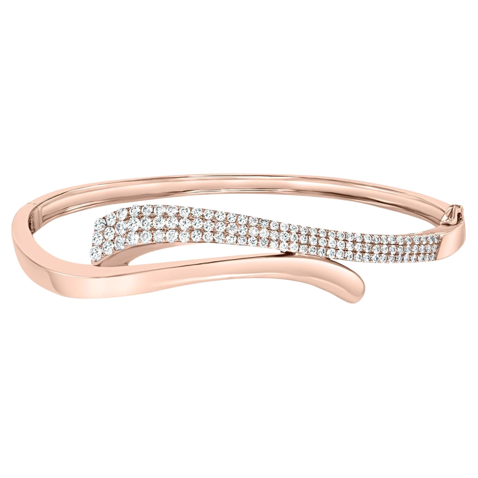 Grandeur 1.36 Carat Diamond Rose Gold 14K Bangle