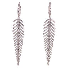 Diamond Feather Earrings