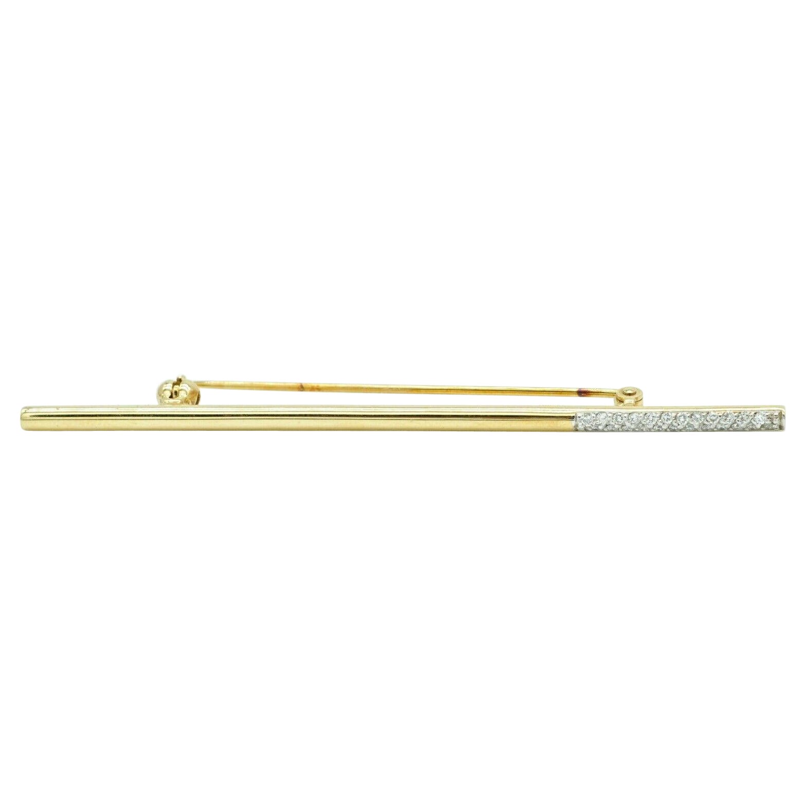 Pasador de Diamantes de Oro Amarillo de 14k