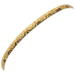 21kt Gold Bangle Bracelet 9.51 Gr, Stamped AS21K, Diamond Cut, 68mm Diameter