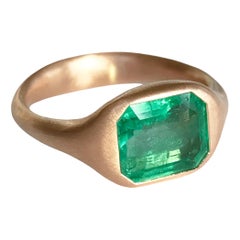 Dalben 2,33 Carat Emerald Rose Gold Ring