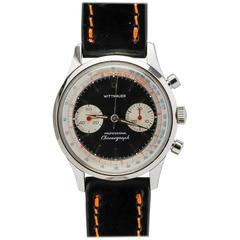 Wittnauer Stainless Steel Professional Chronograph Wristwatch c. 1960's 10