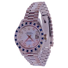 Rolex Weißgold Datejust President 69179 mit Saphir- und Diamant-Lünette