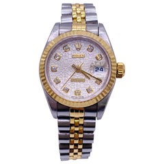 Rolex Two Tone Datejust 69173 with Diamond White Color Jubilee Dial