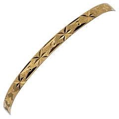 21kt Gold Bangle Bracelet 10.92 Gr, Stamped AS21K, Diamond Cut, 67mm Diameter