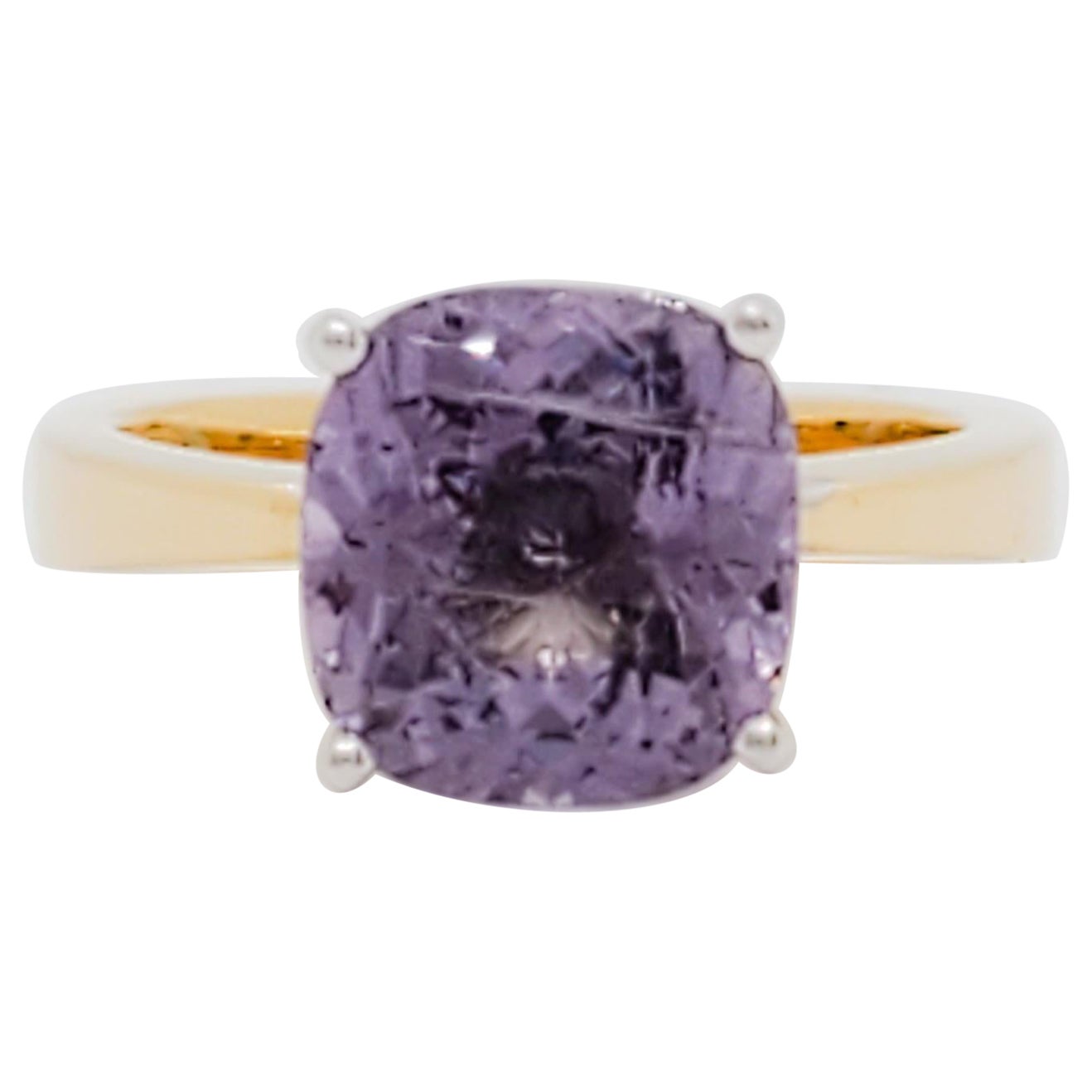 Estate Purple Spinel Solitaire Ring in 14k Yellow Gold