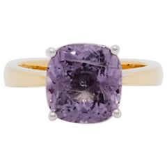 Estate Purple Spinel Solitaire Ring in 14k Yellow Gold