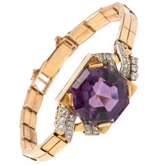 Amethyst Diamond Gold Bracelet 5
