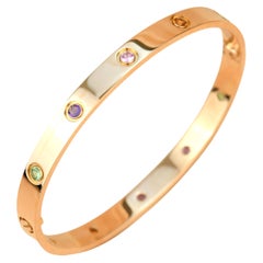 Cartier Love Bracelet Multi Gem Rainbow Rose Gold