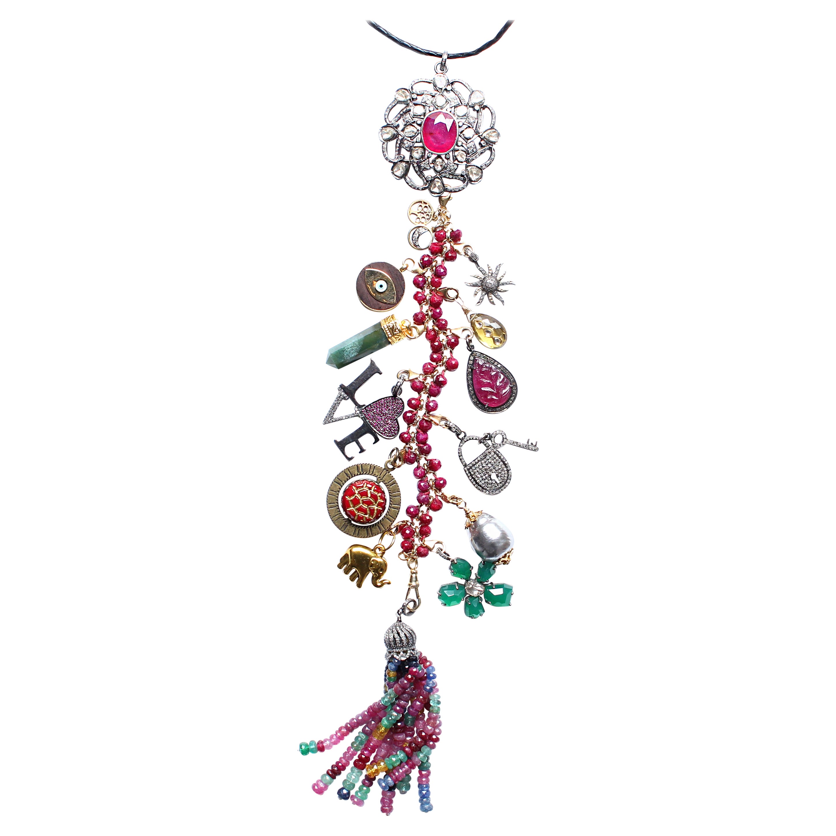 Clarissa Bronfman „Carioca“ Rubin Diamant Achat Ebenholz Citrin Symbol-Baum