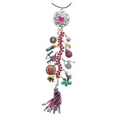 Clarissa Bronfman "Carioca" Symbole arbre en rubis, diamant, agate, ébène et citrine