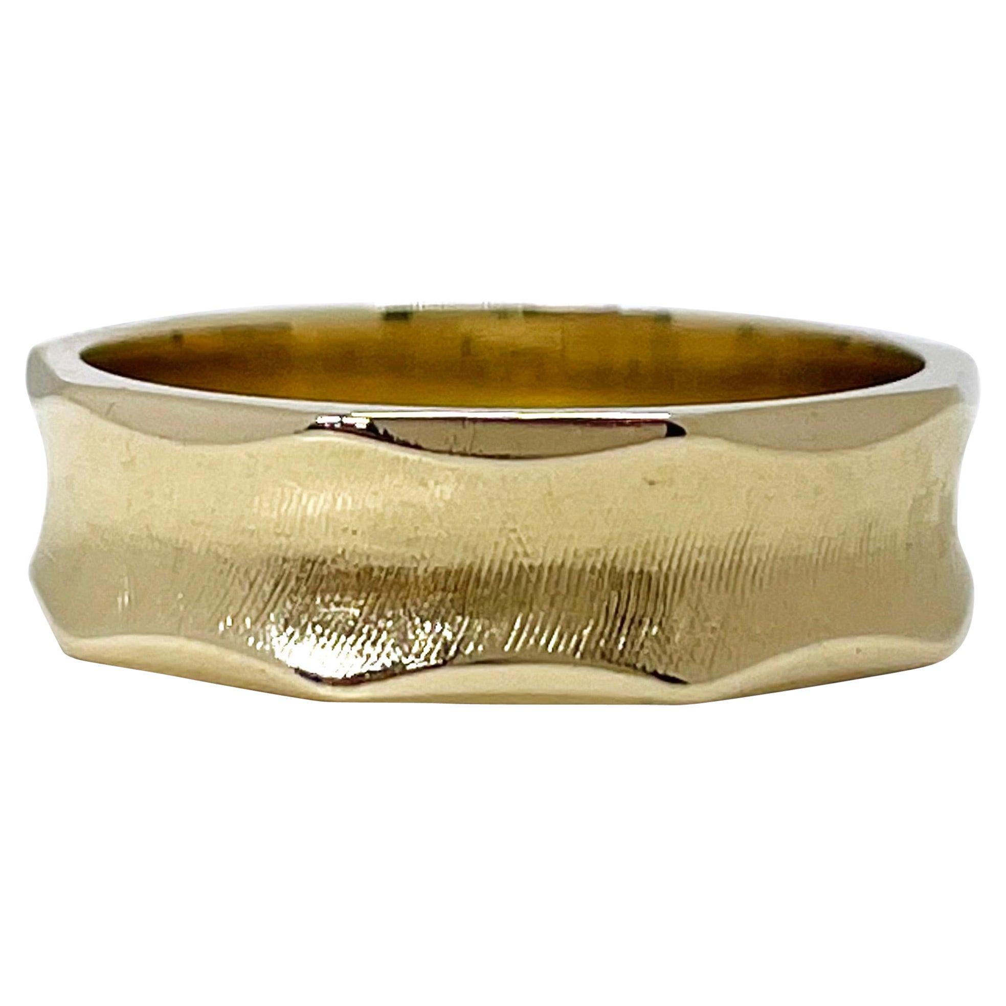 Florentine Yellow Gold Wedding Band For Sale