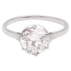 Certified 2.20 Carats Diamond F/ SI1 Platinum Solitaire Ring