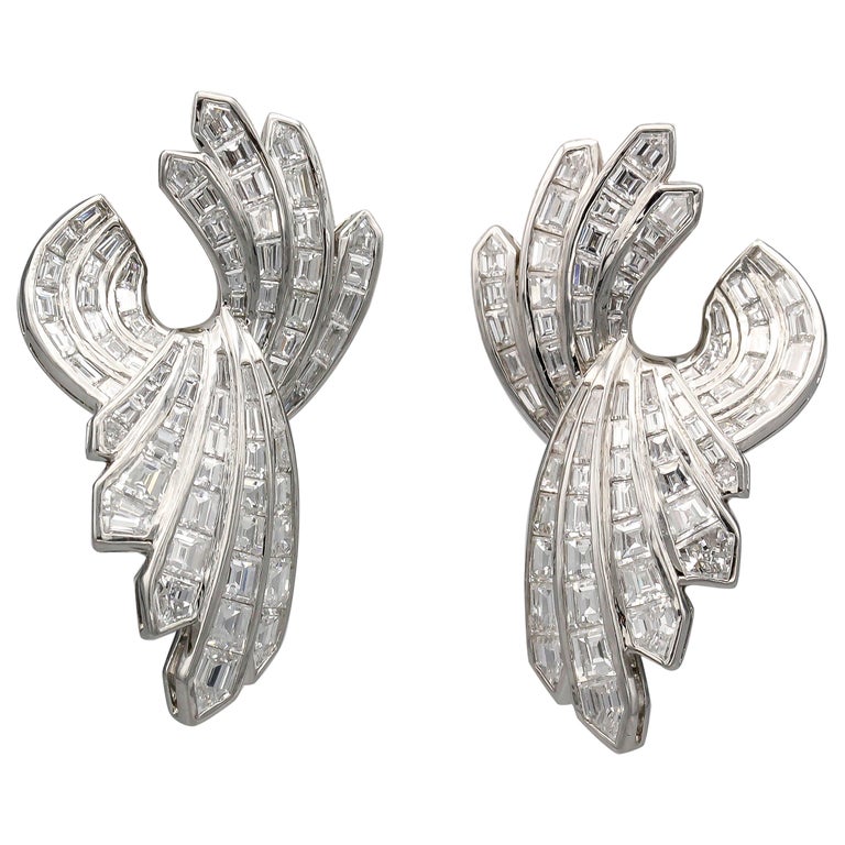 Tiffany & Co. Modern Diamond and Platinum Earrings For Sale