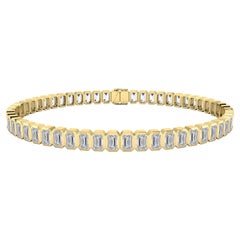 Emerald Cut Diamond Tennis Bracelet in 18 Karat Yellow Gold