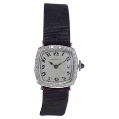 Vintage Tiffany & Co. Platinum Art Deco Ladies Evening Watch Hand Made, circa 1930's