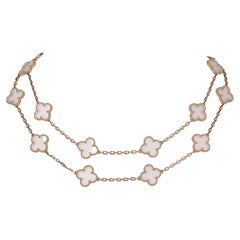 Van Cleef & Arpels Vintage Alhambra Rock Crystal 20 Motif Necklace Very Rare