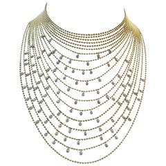 Cartier Sublime Diamond Gold Draperie Necklace Set  