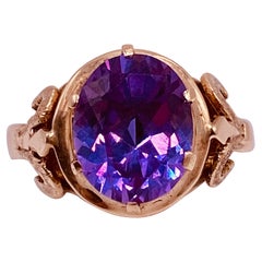 Ring aus 18 Karat Gelbgold im viktorianischen Stil mit Amethyst