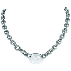 Used Please Return To Tiffany & Co. New York 925 Sterling Silver Choker Necklace