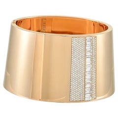 Messika 18K Rose Gold 4.09 Ct Diamond Wide Bangle Bracelet
