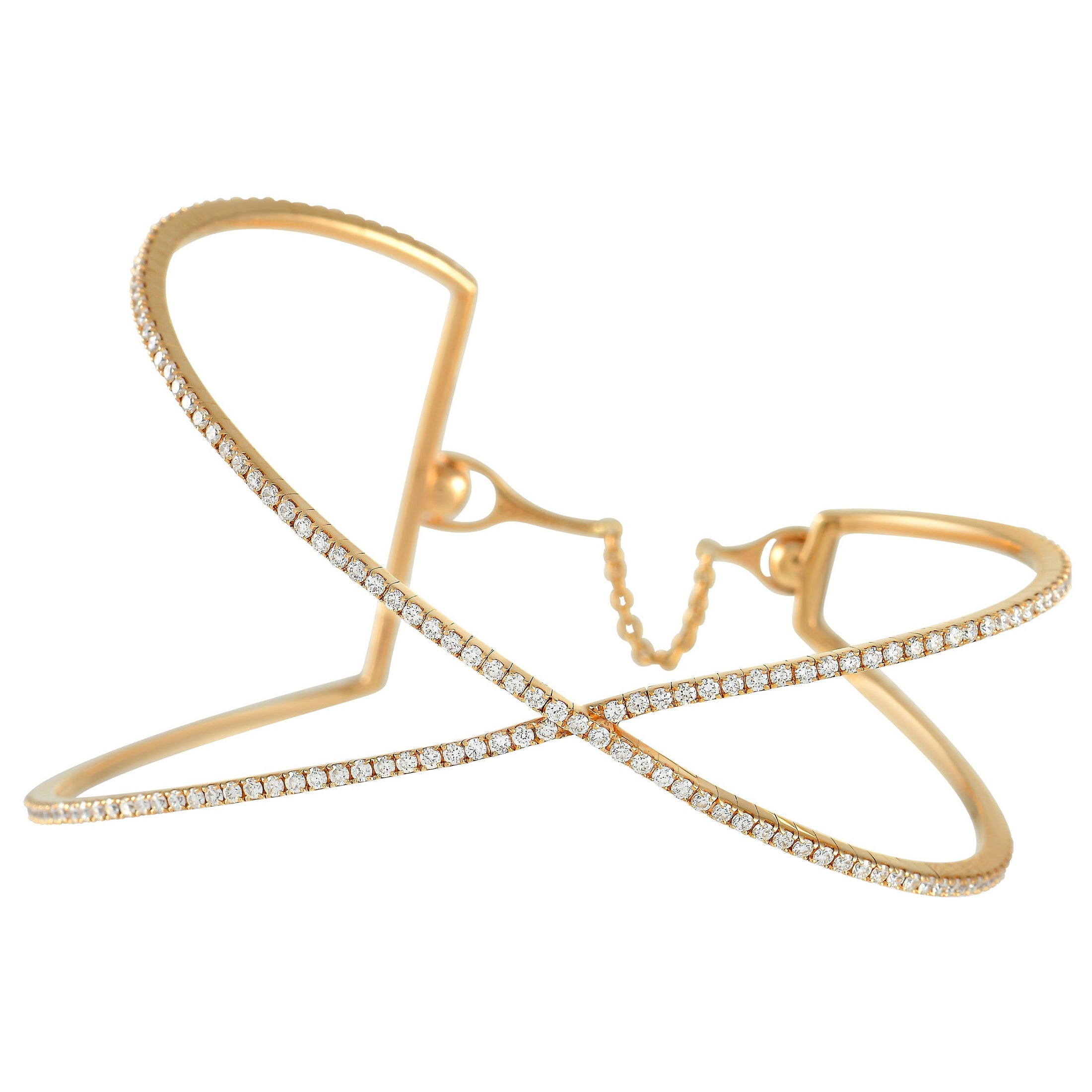 Louis Vuitton - Empreinte 18K 2.0ct Bangle Bracelet Size Small Diamond White Gold