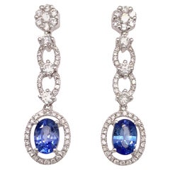 1.87 Carat Sapphire Dangling Earrings