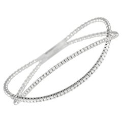 LB Exclusive 14K White Gold 1.05 Ct Diamond Bangle Bracelet