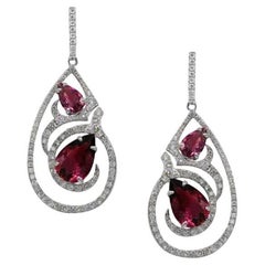 Turmalin-Diamant-Ohrringe für elegante Mode für ihr 14K Gold