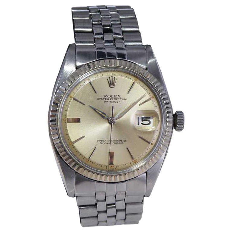 Rolex Stainless Steel Datejust from 1967 with Original Dial and Dauphine Hands For Sale