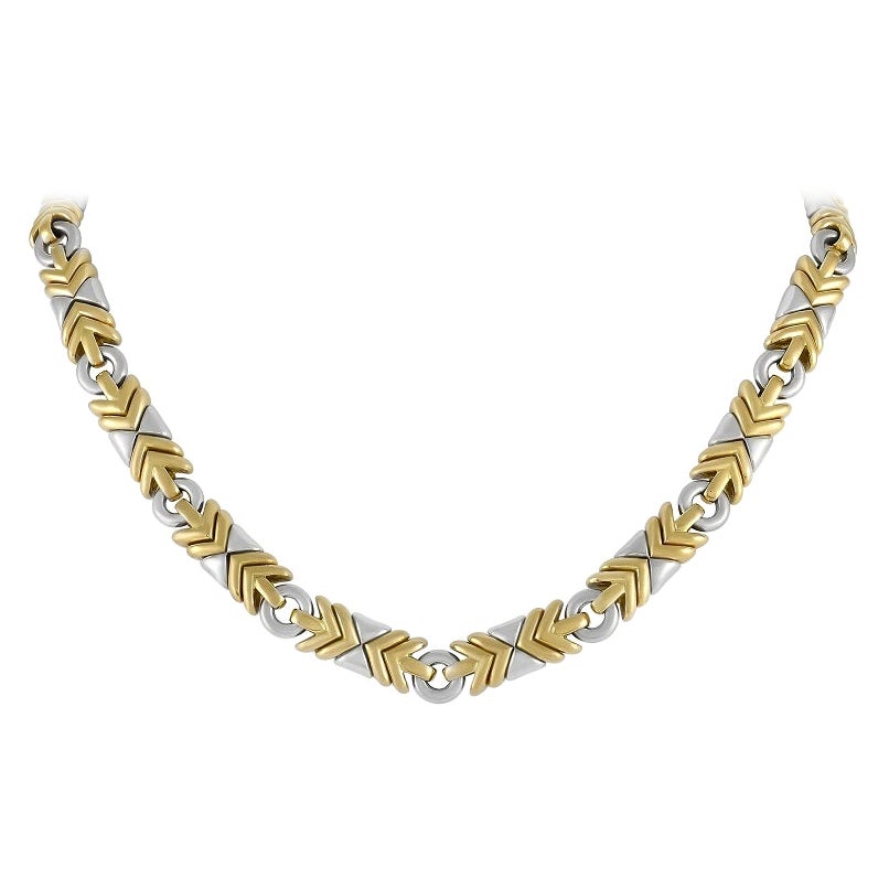 Bvlgari Trika 18K White and Yellow Gold Necklace