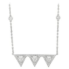 Messika 18K White Gold 0.57 Ct Diamond Bar Necklace