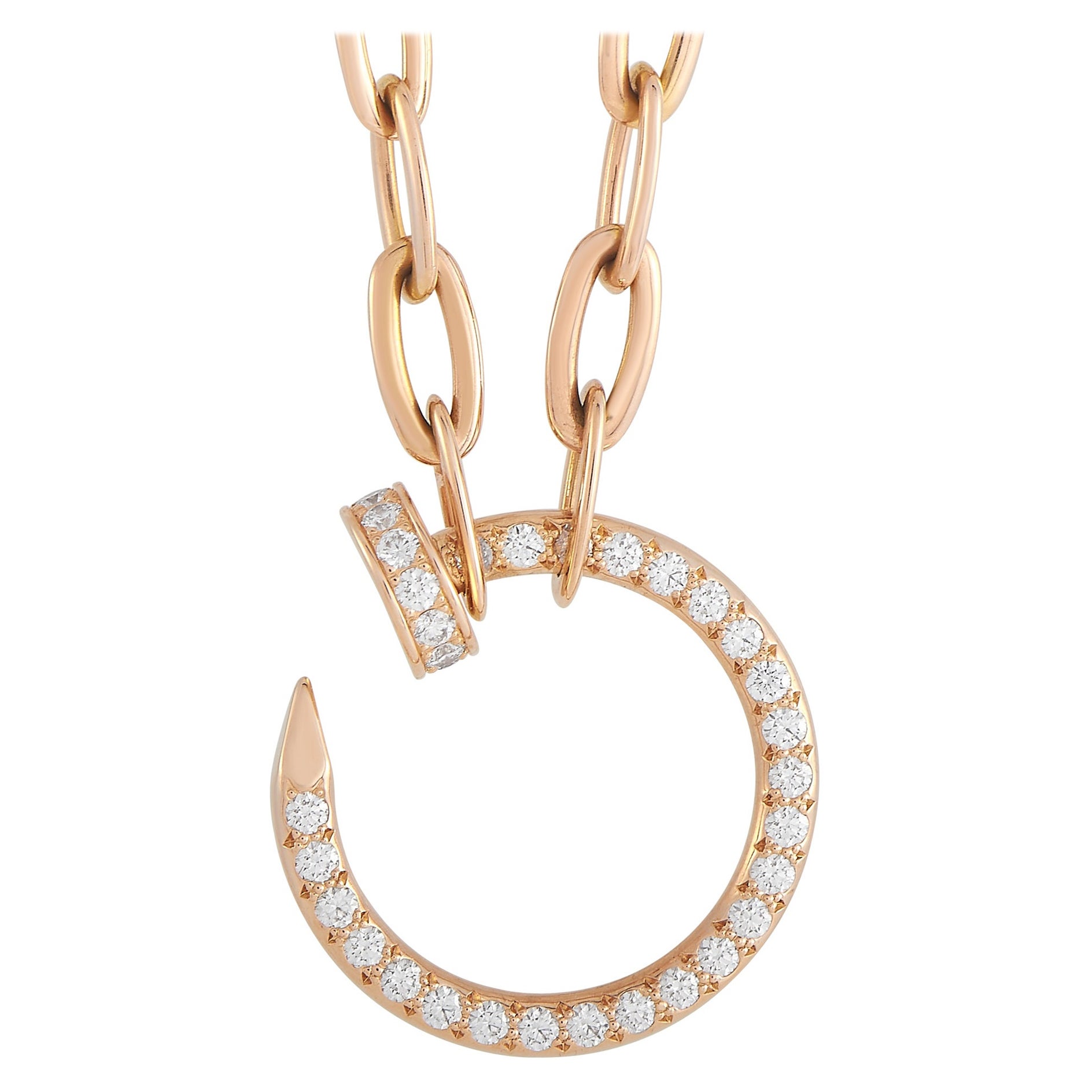 Cartier Juste Un Clou 18K Rose Gold 0.40 Ct Diamond Pendant Necklace