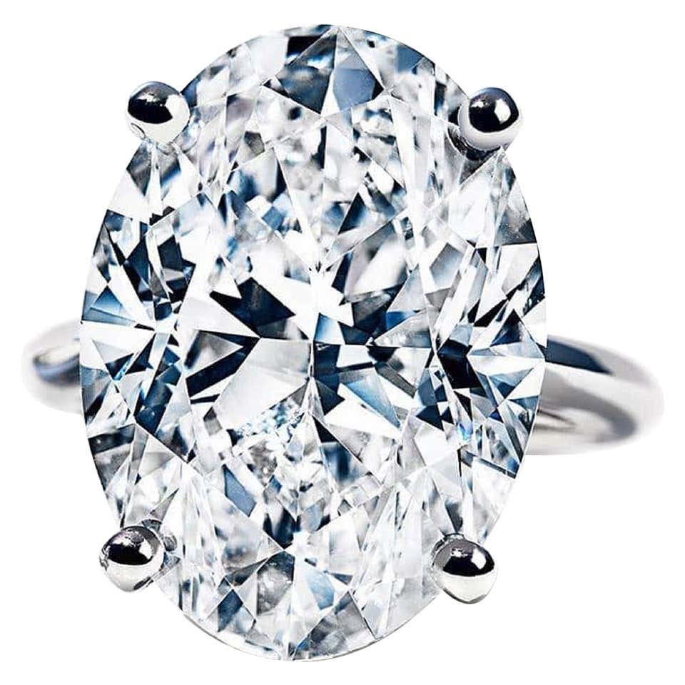 Flawless GIA Certified 10 Carat Oval Diamond Solitaire Platinum Ring ...