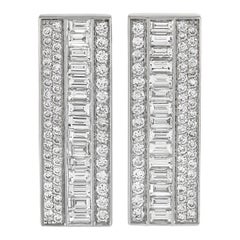 Messika Liz 18K White Gold Rectangle 1.62 ct Diamond Stud Earrings