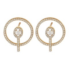 Messika 18K Rose Gold Glam’Azone Graphic 0.85 Ct Pave Diamond Stud Earrings