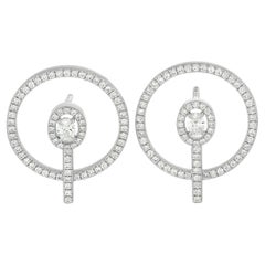 Messika 18K White Gold Glam’Azone Graphic 0.85 ct Pave Diamond Stud Earrings