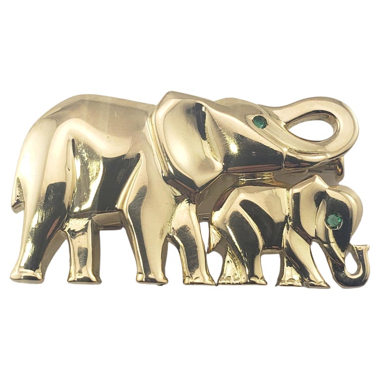 Pendentif éléphant En Or 18 Carats Et Jade - Neuf Sans Boîte - Bijou Précieux