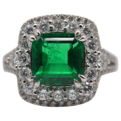 Panjshir Em-cut Emerald Ring 3.05 Cts Insignificant C.Dunaigre Certified Unworn