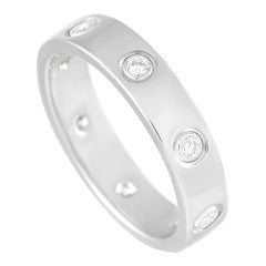 Cartier LOVE 18K White Gold 8 Diamond Band Ring