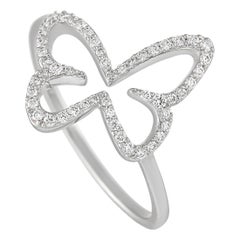 Messika 18K White Gold 0.18 Ct Diamond Butterfly Ring