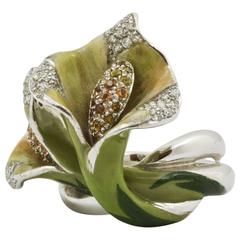 Sapphire Diamond Calla Lily Ring
