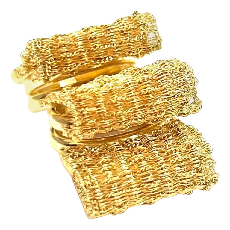 18 Karat Yellow Gold Oscar Set Foulard Collection - Ring