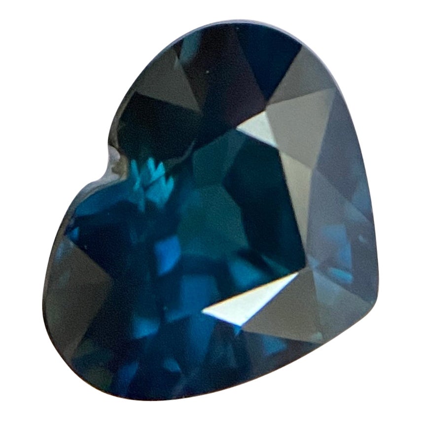 Fine Deep Blue Australian Sapphire 2.31ct Heart Cut Rare Loose Gem For Sale