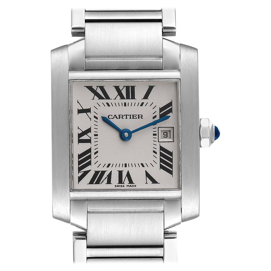 Cartier Tank Francaise Midsize Silver Dial Mens Watch W51011Q3 For Sale